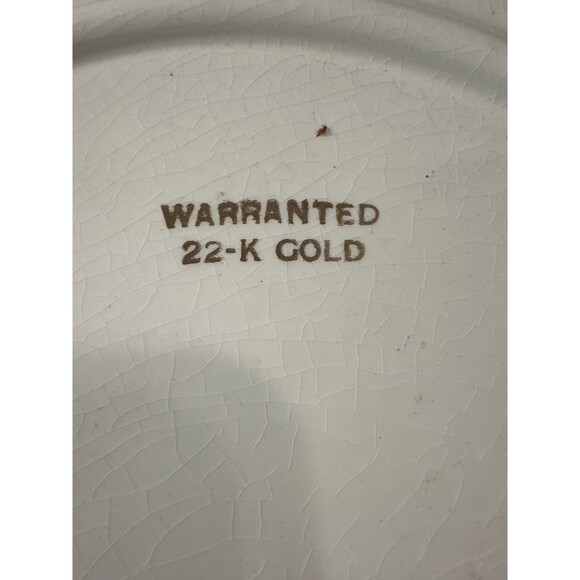 Vintage 22K Gold Trimmed Square Serving Plate - Picture 6 of 7